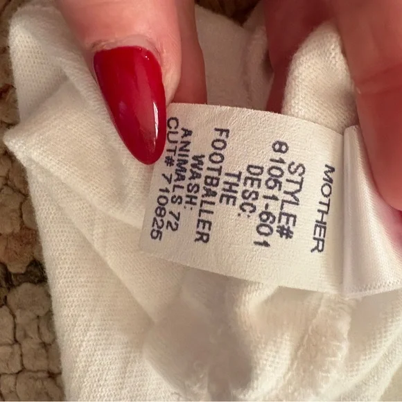 MOTHER White and Blue Jersey Top - Picture 8 of 8